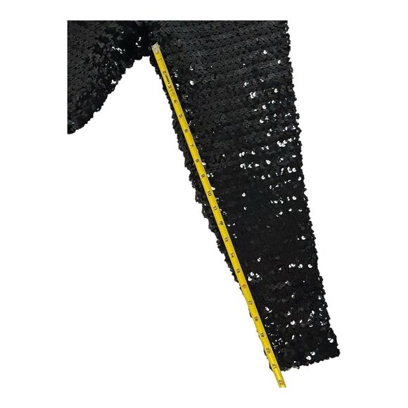 Vtg  DNKY Black Sequined Pants Stretch Size S Pull-On Party NYE Made In USA NWT - Picture 6 of 10
